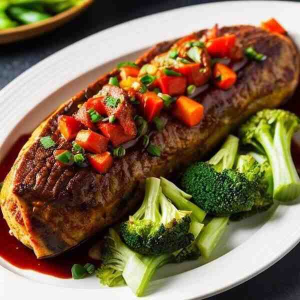 Запечённая рулька с овощами